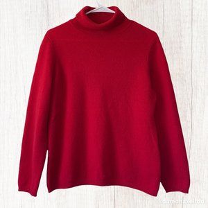 Cashmere by Charter Club |  Red Cashmere Turtle-neck Pullover Sweater, L